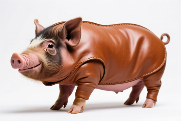 Hairless swine leather