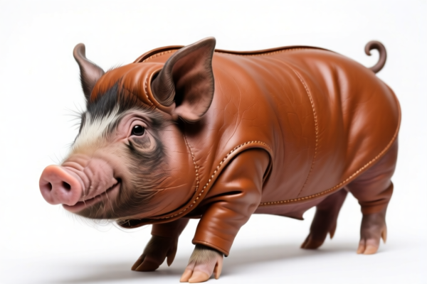 Hairless swine leather
