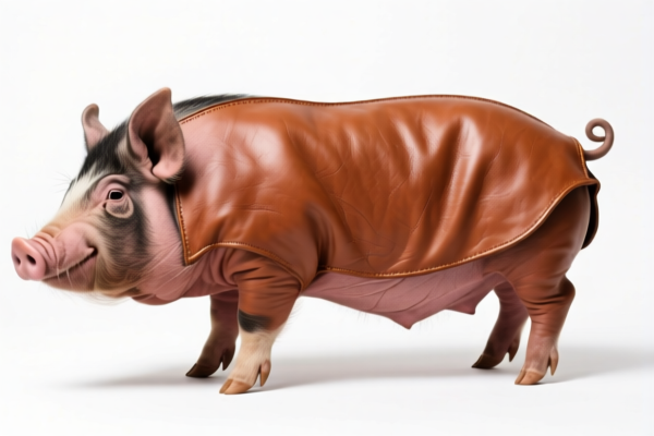 Hairless swine leather