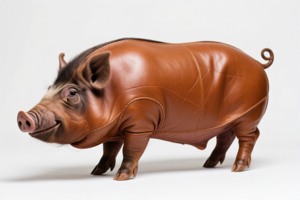 Tanned swine leather