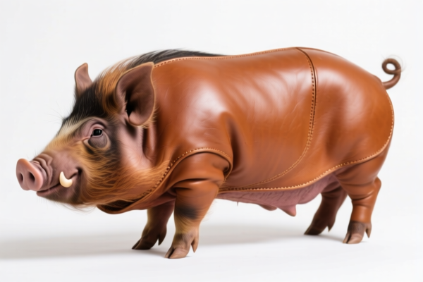 Tanned swine leather