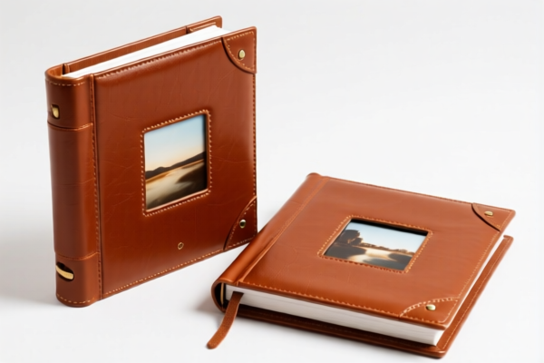 Tanned leather of other animals (hair side removed), fancy leather photo albums