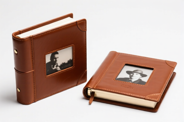 Tanned leather of other animals (hair side removed), fancy leather photo albums