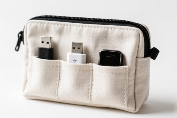 Textile Fabric Data Cable Organizer Bag