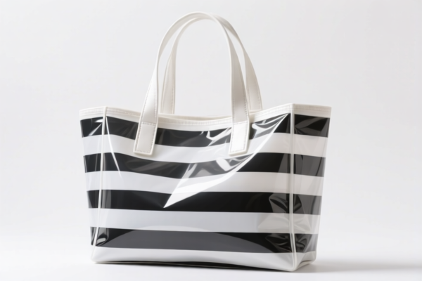 Striped Plastic Handbag