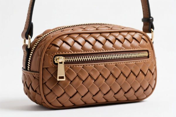 Braided Handbag with Zipper Closure