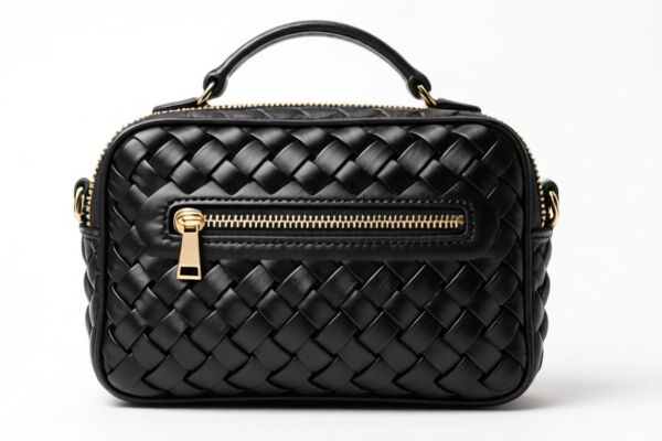 Braided Handbag with Zipper Closure