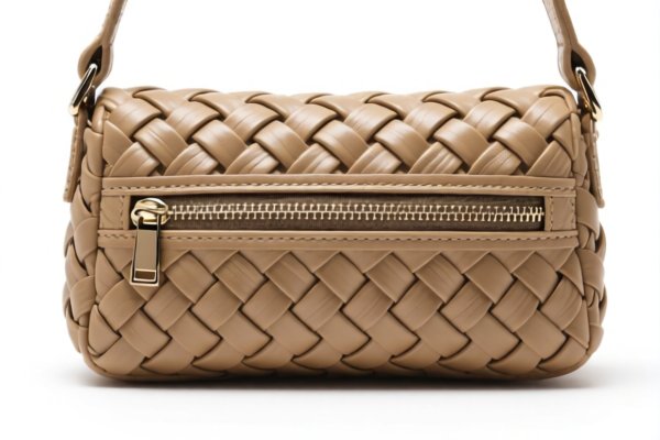 Braided Handbag with Zipper Closure