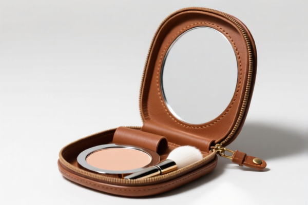 Composition Leather Cosmetic Mirror Case