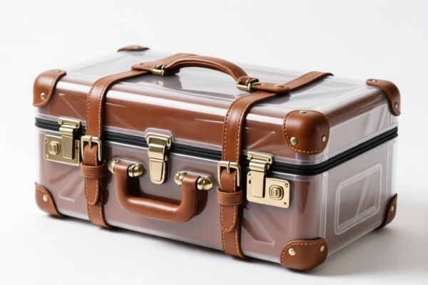 Leather Travel Trunk with Plastic Outer Surface