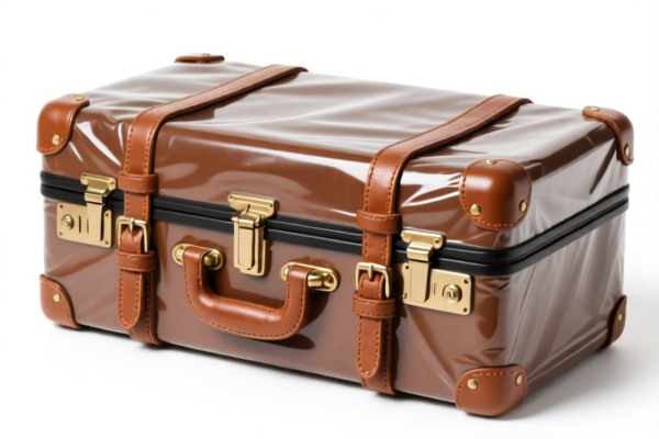 Leather Travel Trunk with Plastic Outer Surface