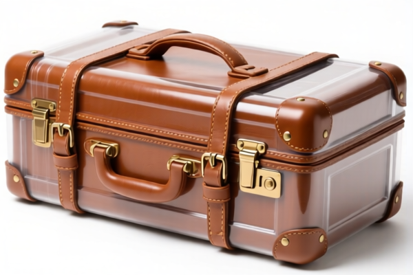 Leather Travel Trunk with Plastic Outer Surface
