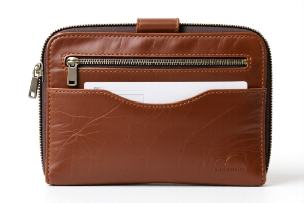 Leather Document Holder with Zipper