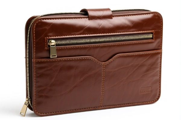 Leather Document Holder with Zipper
