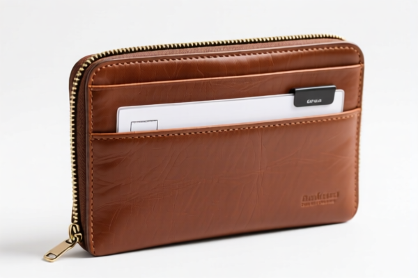 Leather Document Holder with Zipper
