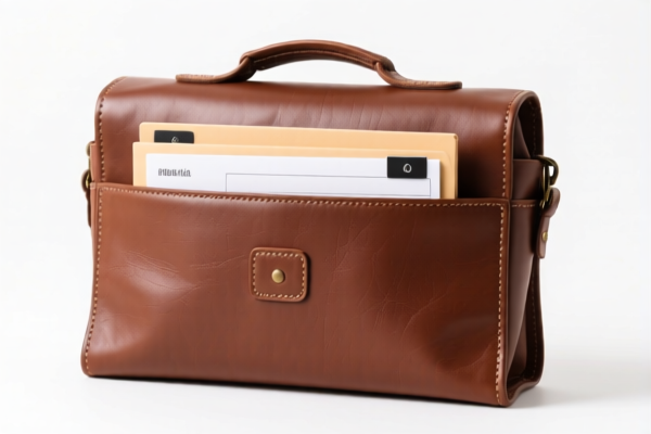 Leather Document Organizer Bag