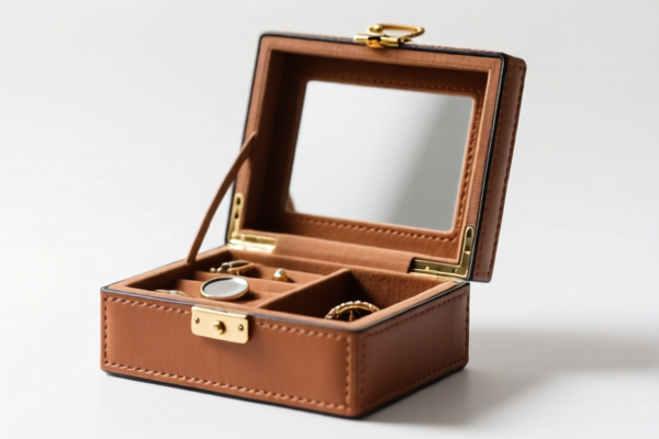 Leather Jewelry Box with Mirror