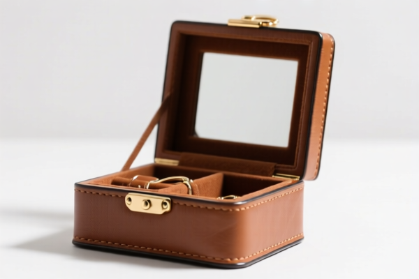 Leather Jewelry Box with Mirror