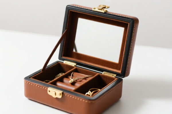 Leather Jewelry Box with Mirror