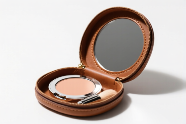 Portable Leather Makeup Mirror Case