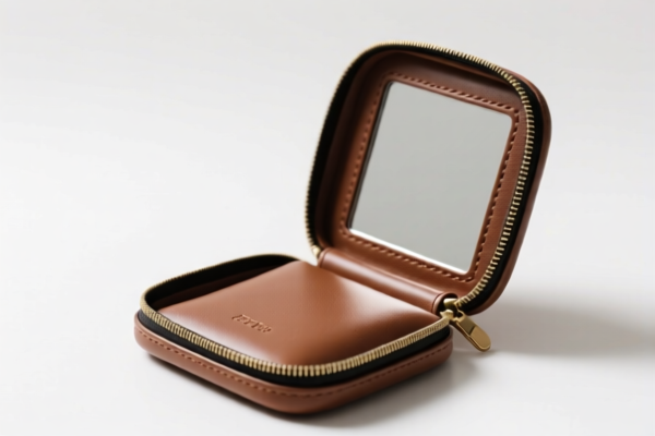 Portable Leather Makeup Mirror Case