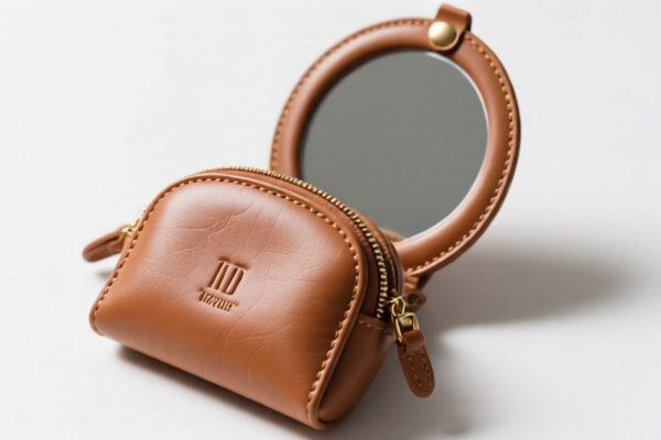 Portable Leather Makeup Mirror Case