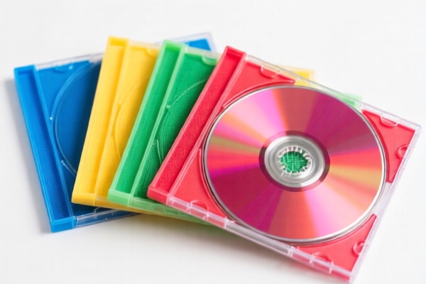 Colored CD Cases with Outer Surface of Plastics or Textile Materials