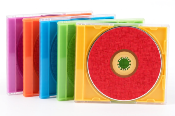 Colored CD Cases with Outer Surface of Plastics or Textile Materials