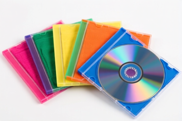 Colored CD Cases with Outer Surface of Plastics or Textile Materials