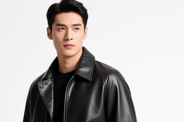Men's Genuine Leather Windbreaker