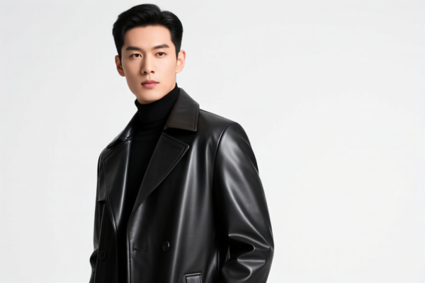 Men's Synthetic Leather Business Coat