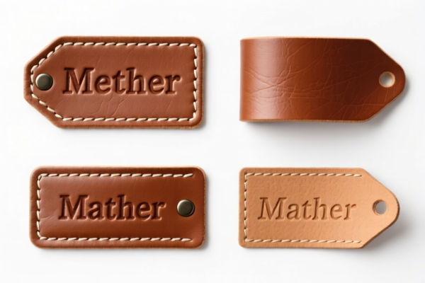 Composition leather labels