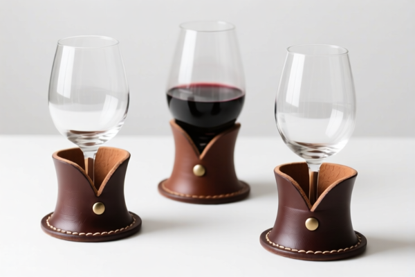 Image for Composition leather wine glass holders