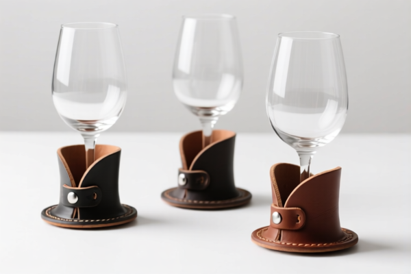 Image for Composition leather wine glass holders