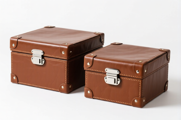 Leather storage boxes