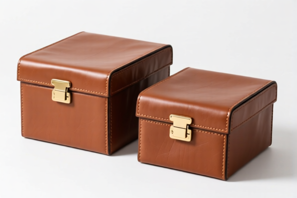 Leather storage boxes