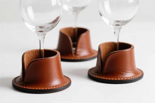 Image for Leather wine glass holders
