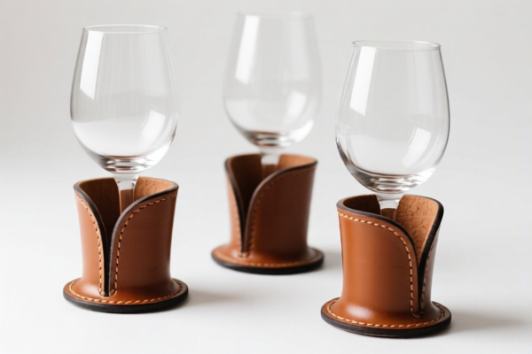 Image for Leather wine glass holders