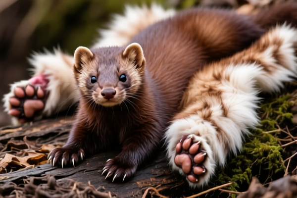 Wild Mink Raw Furskins with Paws (Whole Skin)