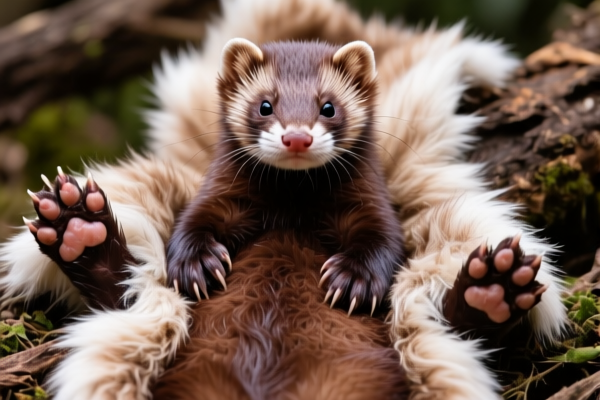 Wild Mink Raw Furskins with Paws (Whole Skin)