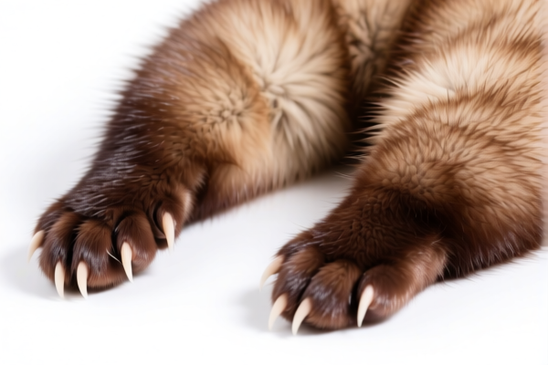 Mink skins with paws