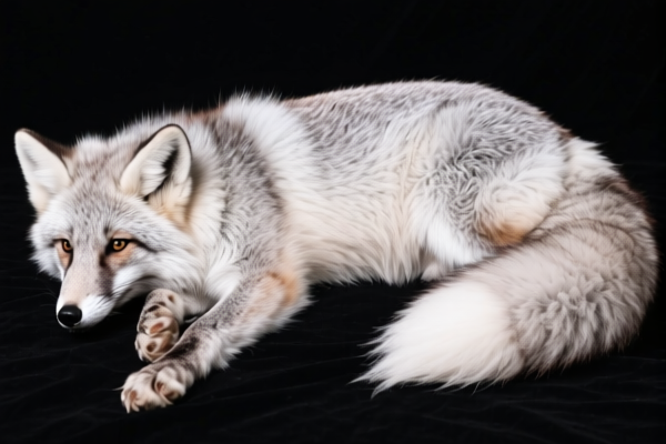 Raw silver fox skins (including heads, tails, paws, etc