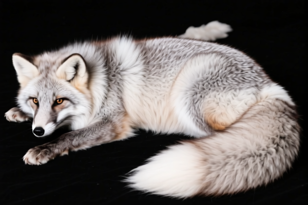 Raw silver fox skins (including heads, tails, paws, etc