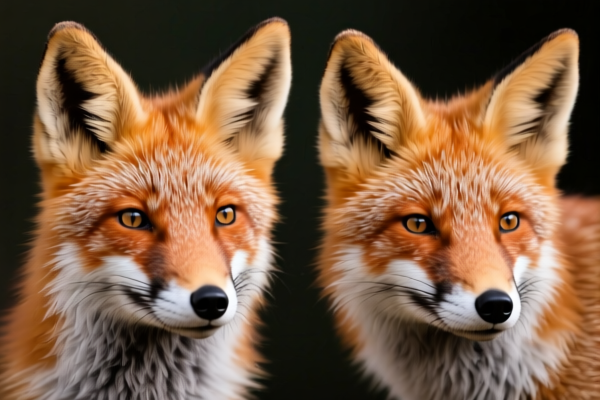 Raw fox fur heads, other