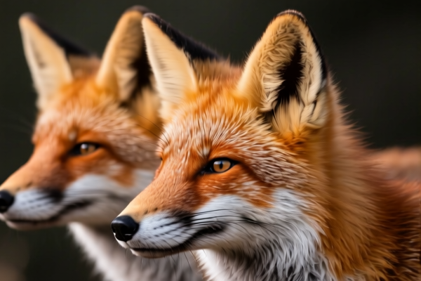 Raw fox fur heads, other