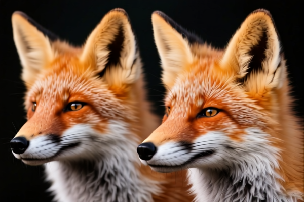 Raw fox fur heads, other