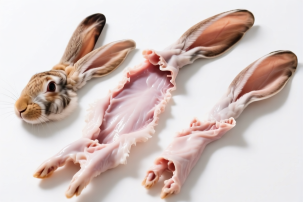 Raw rabbit skins (with head, tail, paws), untanned