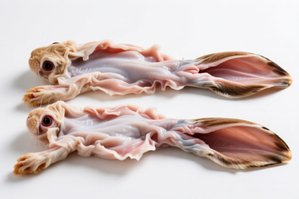 Raw rabbit skins (with head, tail, paws), untanned