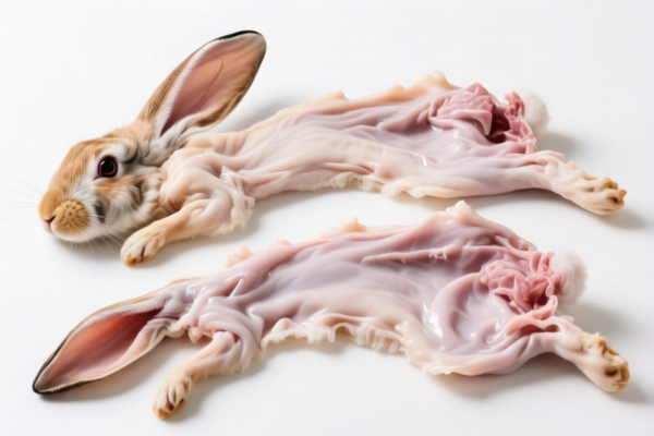 Raw rabbit skins for furriers' use