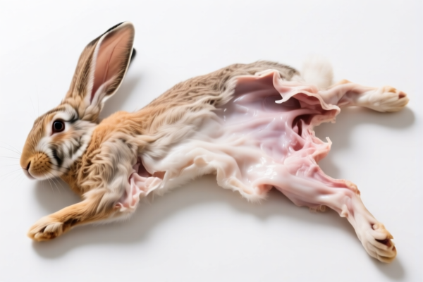 Raw rabbit skins for furriers' use